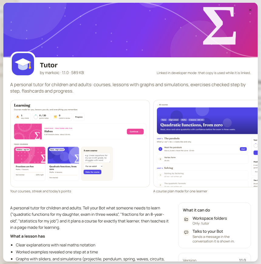 The app in the catalogue
